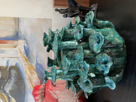 Afbeeldingen van Paddenstoelen vaas groen/blauw