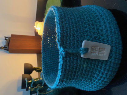 Afbeeldingen van Blauwe wollen schaal