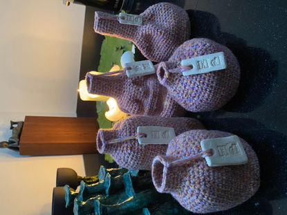 Afbeeldingen van Set van 5 wollen vaasjes